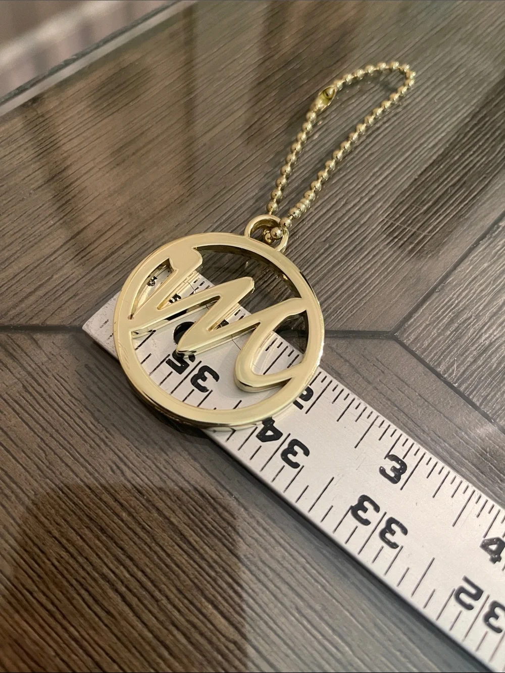 Emilie M “M” Monogram Bag Charm - Key Chain - Gold-Tone